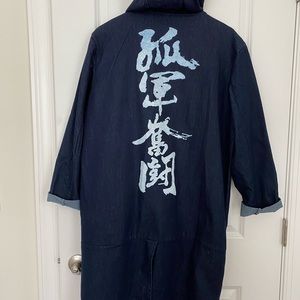 Chinese Traditional Trench Jacket on Denim